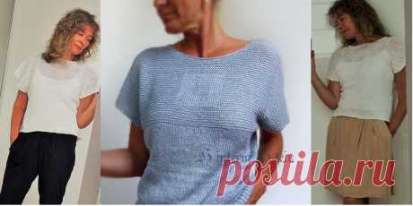 Модный топ спицами SummerSquare - Вяжи.ру