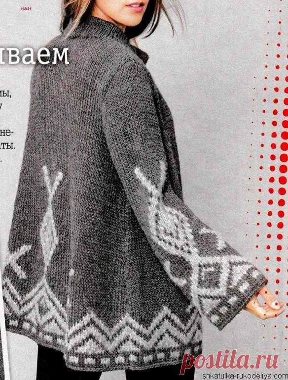 Кардиган с жаккардовым узором спицами. Вязаные модели с жаккардовым рисунком Кардиган с жаккардовым узором спицами. Вязаные модели с жаккардовым рисунком Похожее