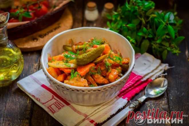 Азу из свинины с солеными огурцами - рецепт с фото пошагово
