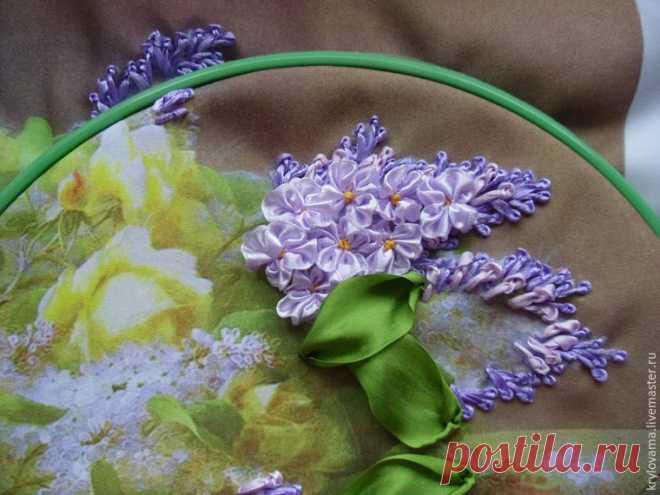 Как вышить лентами сирень - Сам себе волшебник