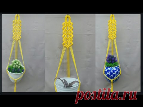 Macrame Plant Hanger Tutorial | Macrame Plant Hanger For Beginners | Gantungan Pot Tali Kur - YouTube