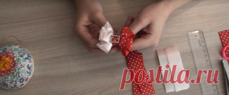 Мастер класс красивых бантиков. Канзаши. Цветы из лент. Ribbon bow — Яндекс.Видео