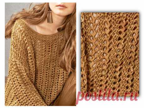 Очень простой и легкий ажурный узор | Вязание спицами CozyHands | Дзен