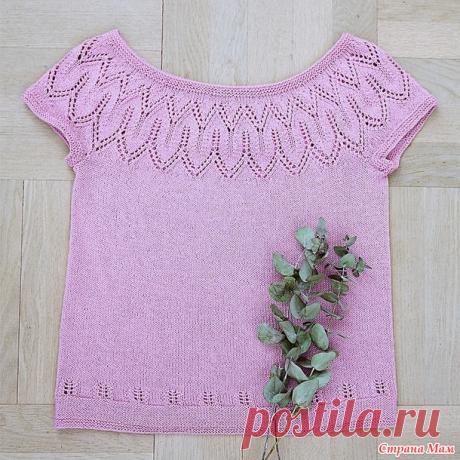 Топ с круглой ажурной кокеткой. Спицы. - ВЯЗАНАЯ МОДА+ ДЛЯ НЕМОДЕЛЬНЫХ ДАМ - Страна Мам