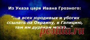 Из указа царя Ивана Грозного «… а всех юродивых и убогих ссылать на Окраину, там им дуракам место»