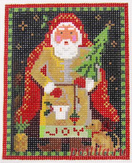 Kelly Clark Needlepoint - Nordic JOY Santa - Needle Nook Nordic JOY Santa (KC-KCN1112) is a Christmas needlepoint canvas design by Kelly Clark Needlepoint available at the Needle Nook of La Jolla.