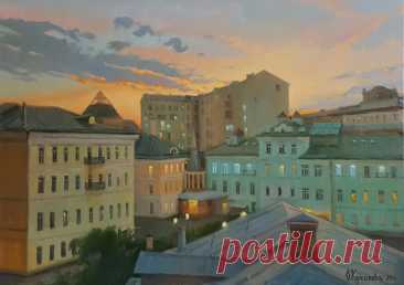 Ольга Корсикова. Лето. Тихий вечер в Москве. 2024 год.