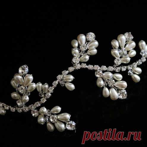 Hair Vine made with Swarovski Diamante Rhinesto... - Folksy