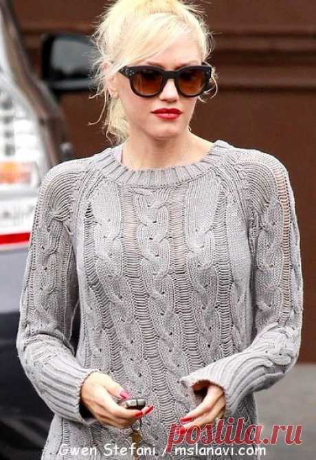 Модная вязаная туника на Гвен Стефани | Вяжем с Лана Ви