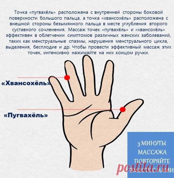 Точечный массаж при заболеваниях женских органов
