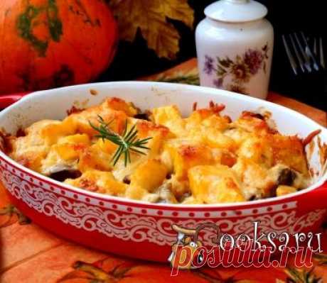 Куриная печень запечённая с тыквой под сыром фото рецепт приготовления