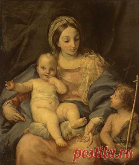 Carlo Maratti - Madonna and the Child with St John Baptist. Oil on canvas. 100x84 cm Italy. Betveen 1700 and 1713. The State Hermitage Museum  |  Найдено на сайте hermitagemuseum.org.