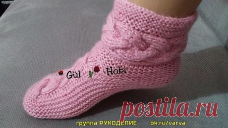 ОРИГИНАЛЬНЫЕ НОСОЧКИ НА 2-Х СПИЦАХ.