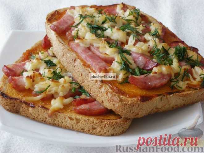 Рецепт: Быстрая "пицца" на хлебе на RussianFood.com