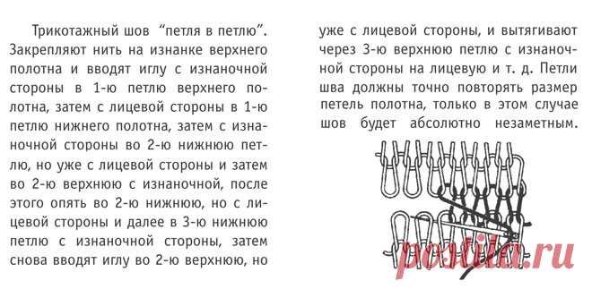 Трикотажный шов "петля в петлю" - Обозначения и инструкции - Вязание спицами - Каталог статей - Вязание спицами и крючком