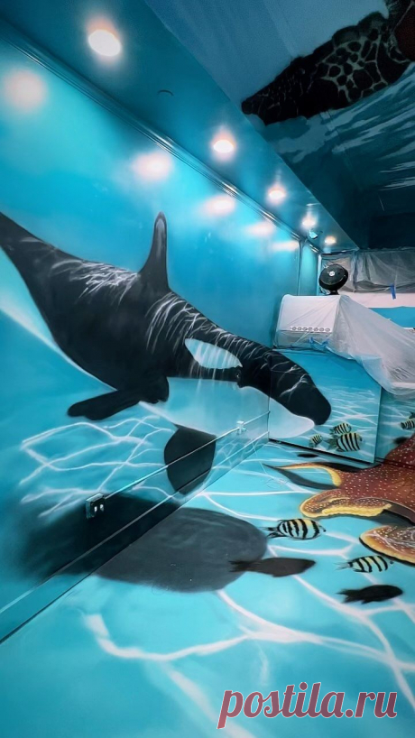 Ожившие фрески
Художник создаёт потрясающие 3D-фрески, которые словно оживают на стенах...