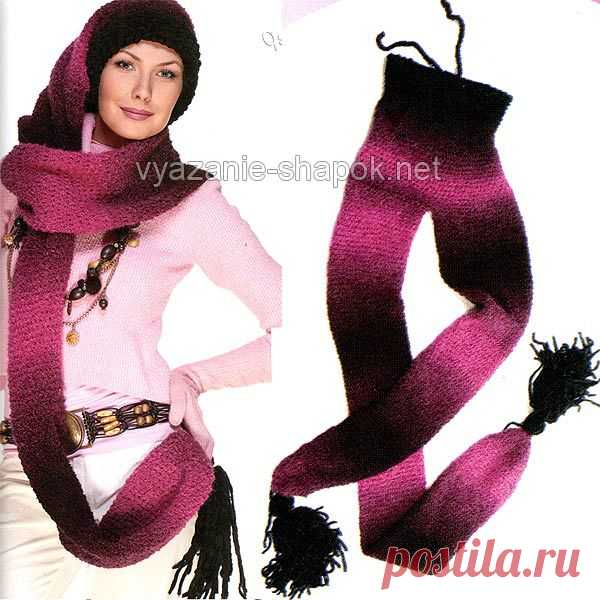 Как связать шапку-шарф крючком, схема | ВЯЗАНИЕ ШАПОК: женские шапки спицами и крючком, мужские и детские шапки, вязаные сумки