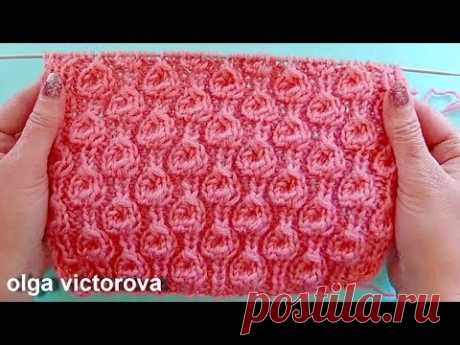 Рельефный узор Шишечки - медальончики Вязание спицами 353