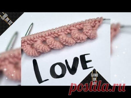 Punto de borde o inicio olas tejido a dos agujas o palitos - #211 - Alisson Aldave