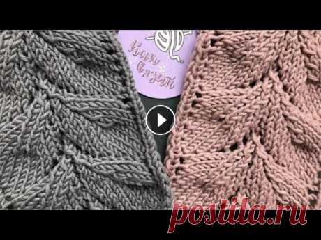 Узор "Ажурные листья" спицами из 25 петель/Openwork leaves knitting pattern Узор "Ажурные листья" в этом видео вяжем спицами из 25 петель+2 кромочные. Вяжем узор спицами по схеме. Схему вы можете найти на моей страни...
