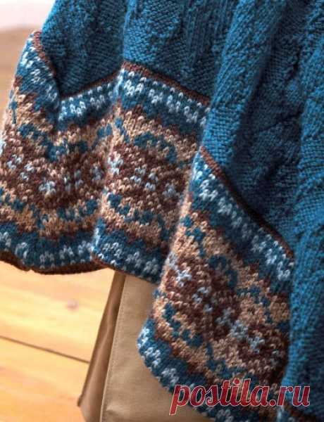 Fair Isle Border Blanket and Pillow - Patterns | Yarnspirations