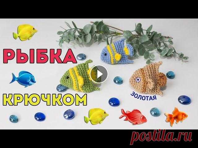 Золотая рыбка крючком  Давайте свяжем простых рыбок амигуруми в компанию к осьминогу, киту и медузе. Это может быть золотая рыбка или красная или полосатая. Рыбка вяжется оч...