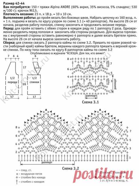 Крючком топ с каймой. - Топы, связанные крючком - Вязание крючком - Каталог статей - Вязание спицами и крючком