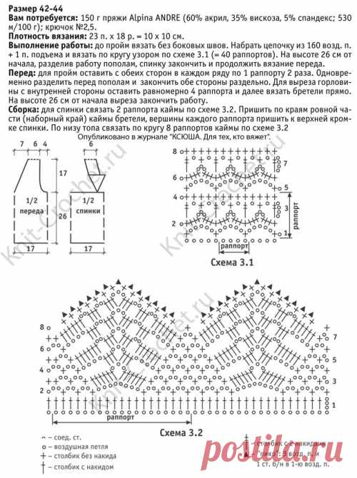 Крючком топ с каймой. - Топы, связанные крючком - Вязание крючком - Каталог статей - Вязание спицами и крючком