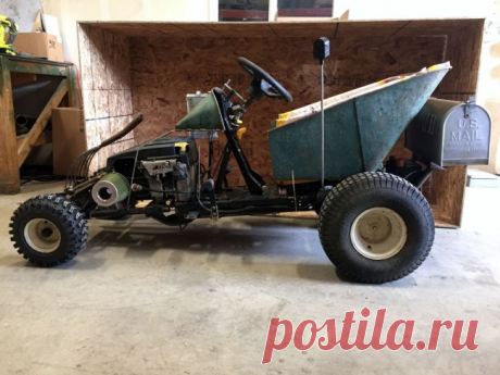 Ремонт и переделка старой газонокосилки в самоходную тележку в стиле Rat Rod