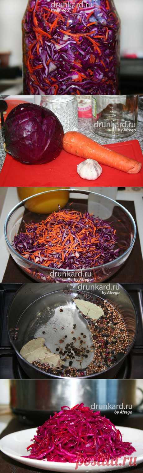 Маринованная краснокочанная капуста с морковью и чесноком | Три повара