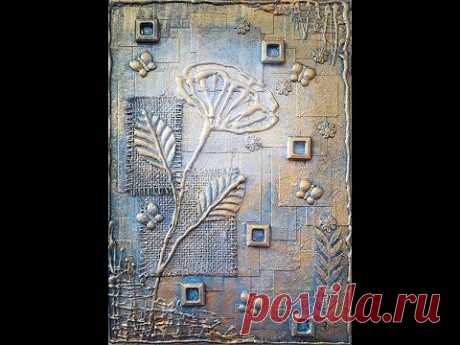 Mixed Media, Texture and Metallic Finish - YouTube