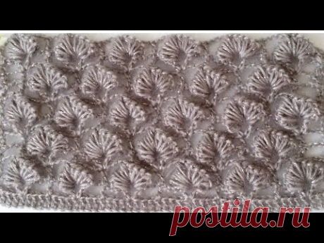 Образец узора крючком для палантина,шарфа.A sample of a crochet pattern for a stole, scarf.