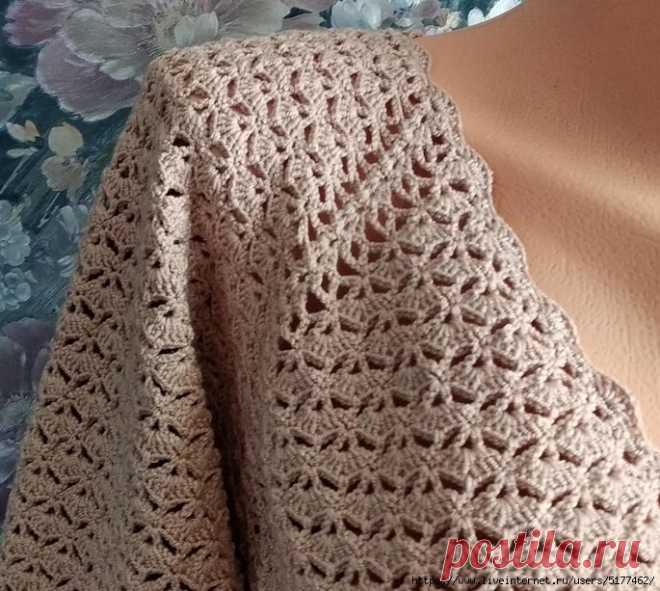Ажурный жакет крючком. Реглан сверху. МК.
