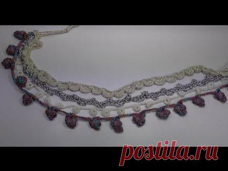 Украшения на шею Вязаное украшение крючком.