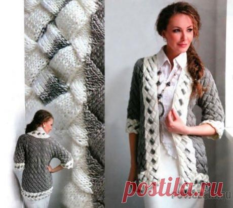 Жакет спицами «Очаровательный энтрелак»
описание по ссылке:      https://povjazem.ru/vyazanie-dlya-zhenshchin/palto-kardigan-zhaket/zhaket-spicami-ocharovatelnyj-entrelak