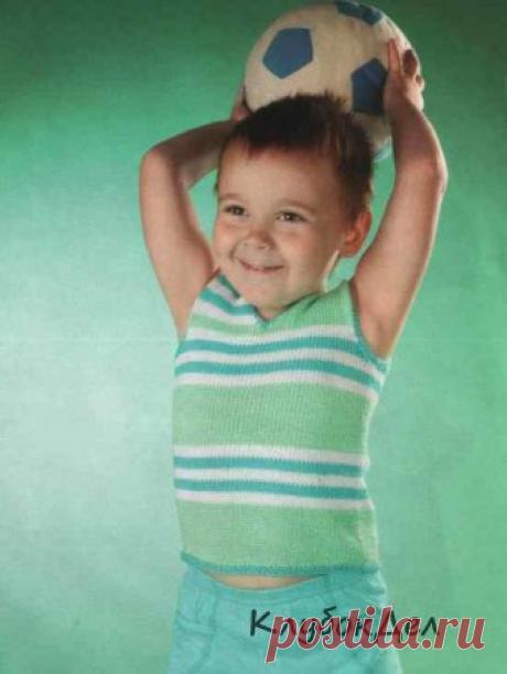 Безрукавка для мальчика 3-4 года. Вязаные детские жилетки безрукавки