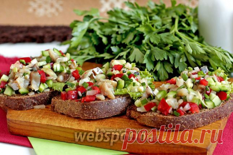 Брускетта со скумбрией и овощами рецепт с фото, как приготовить на Webspoon.ru