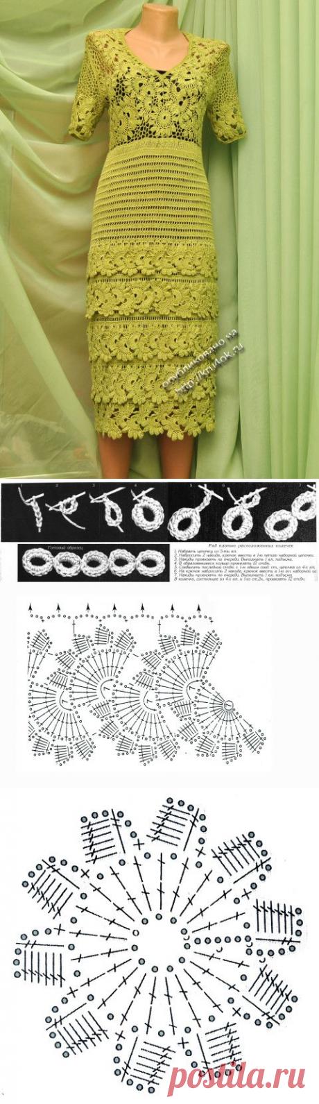 Платье Воланчики — работа Ефимии Андреевских - вязание крючком на kru4ok.ru