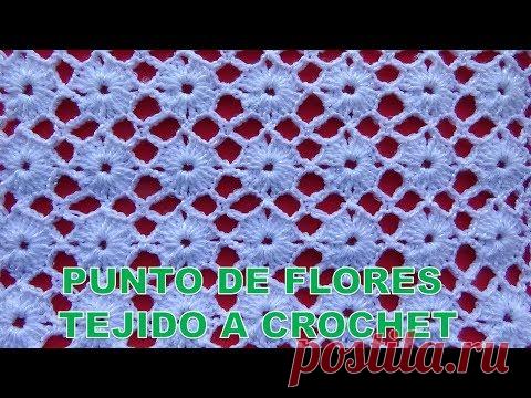 Punto de Flores tejido a crochet paso a paso para aplicar en Blusas, chalecos, vestidos