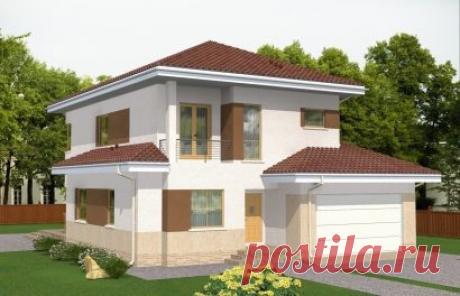 Проект индивидуального двухэтажного жилого дома с подвалом и большим гаражом Rg4967