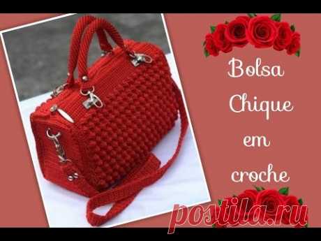 Versão canhotos : Bolsa chique em crochê ( 2ª parte ) # Elisa Crochê