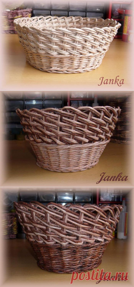 Две вазочки одним узором из газет.