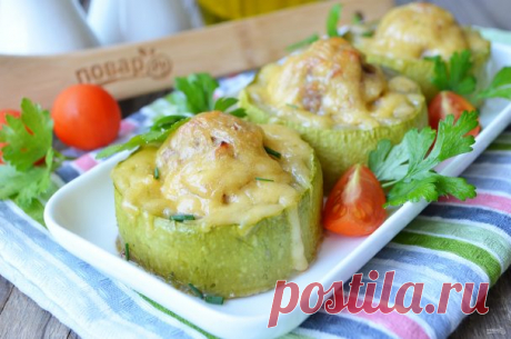 Кабачки, фаршированные индейкой - пошаговый рецепт с фото на Повар.ру