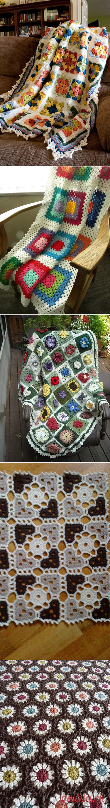 вязание крючком -пледы