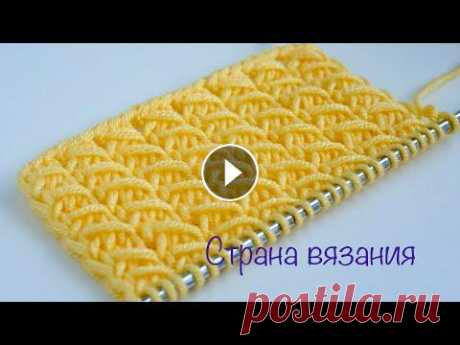 Узоры спицами. Простой узор из длинных петель. A simple pattern of long loops. Простой узор из длинных петель можно применять для вязания различных вещей для детей и взрослых. Очень красивыми будут пледы. Раппорт узора 3 петли и ...