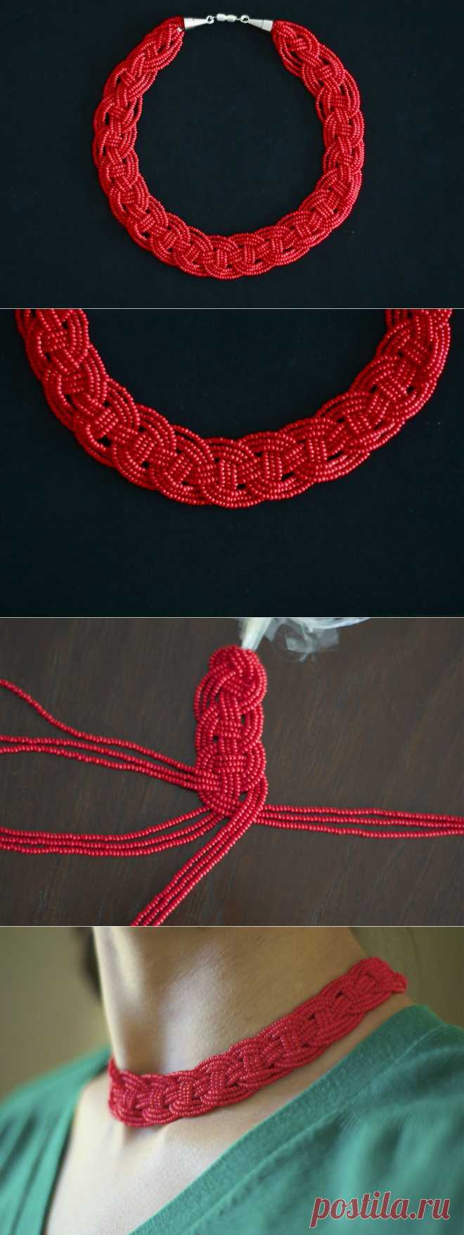 Плетенка DIY Woven Bead Necklace | biser.info - всё о бисере и бисерном творчестве