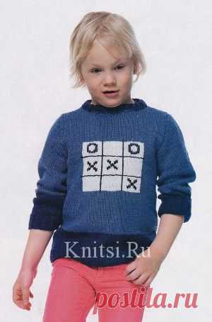 Пуловер «Крестики-нолики». Вязание для детей / Детское / Спицами