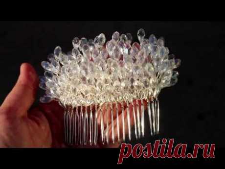 Diy How To Make A Wedding Hair Comb /Мастер класс свадебный гребень для волос