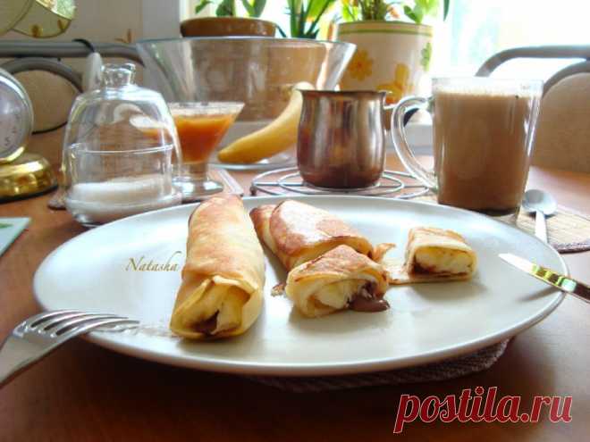Блины с бананом и шоколадом - Простые рецепты Овкусе.ру