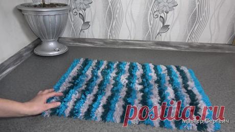 Пушистый и теплый коврик своими руками из фетра и пряжи | Мастер Сергеич | Яндекс Дзен